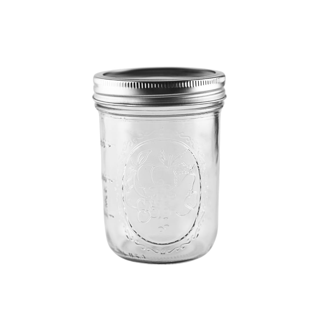 16 oz Wide Mouth Glass Mason Jars, 6 Pack with Airtight Lids V966227