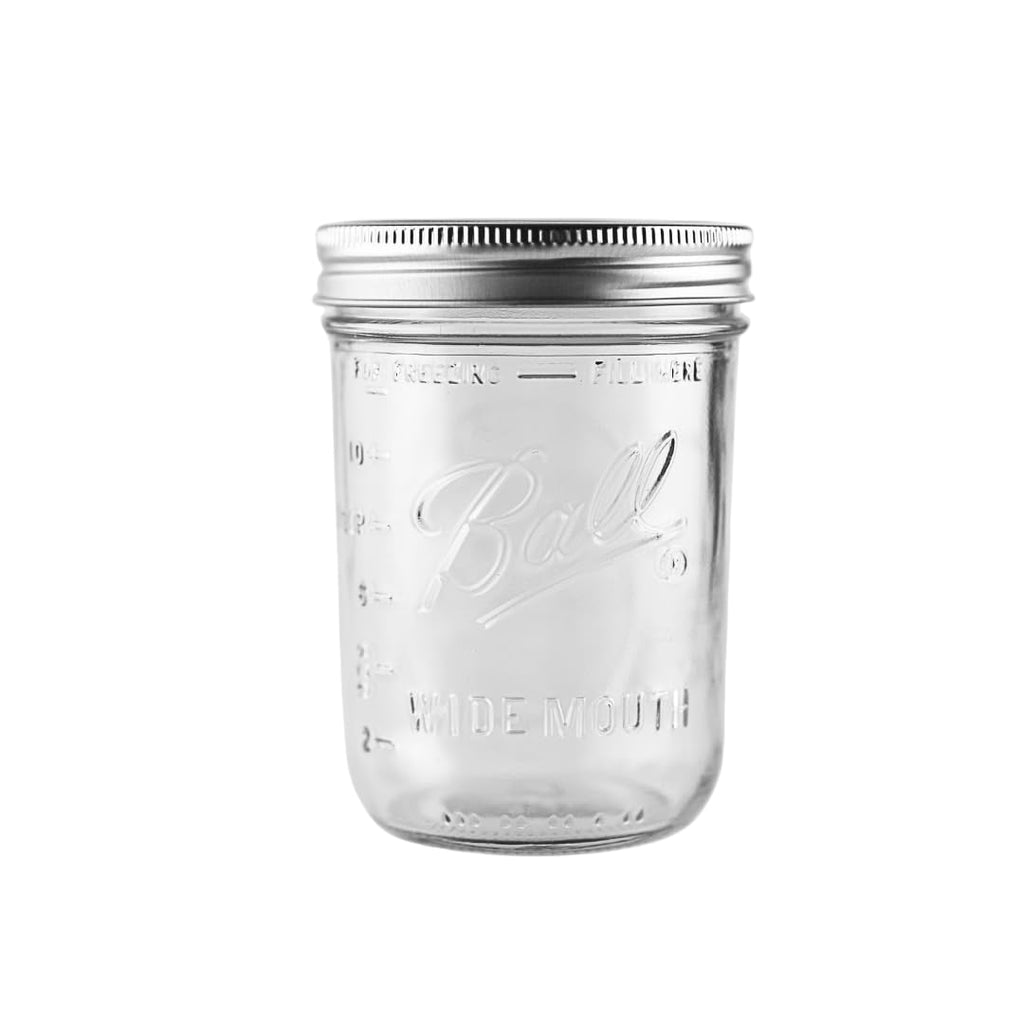 16 oz Wide Mouth Glass Mason Jars, 6 Pack with Airtight Lids V966227