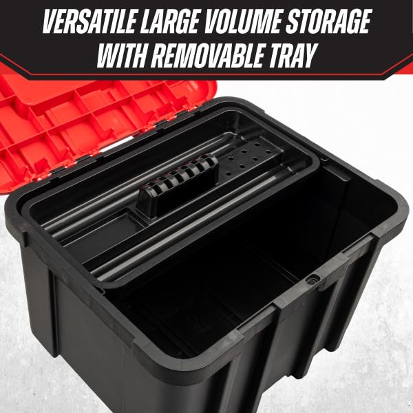 Extra Large Red Plastic Tool Box Organizer T298