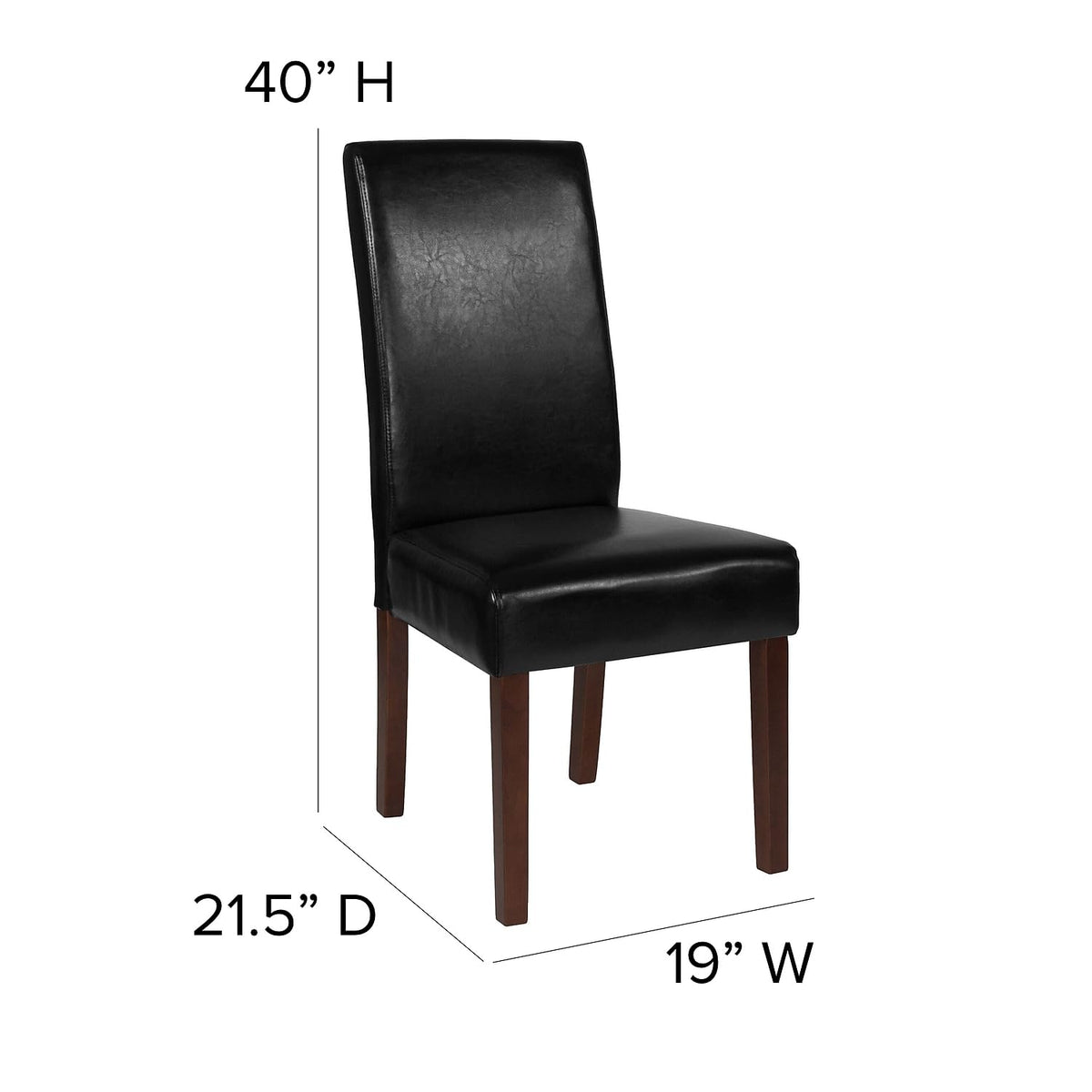 Black LeatherSoft Parsons Dining Chair T631843
