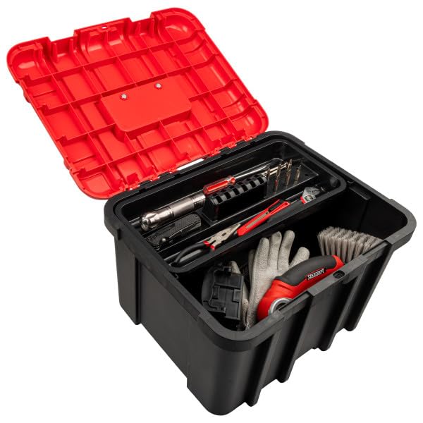 Extra Large Red Plastic Tool Box Organizer T298