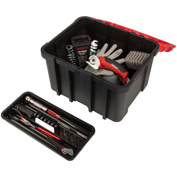 Extra Large Red Plastic Tool Box Organizer T298