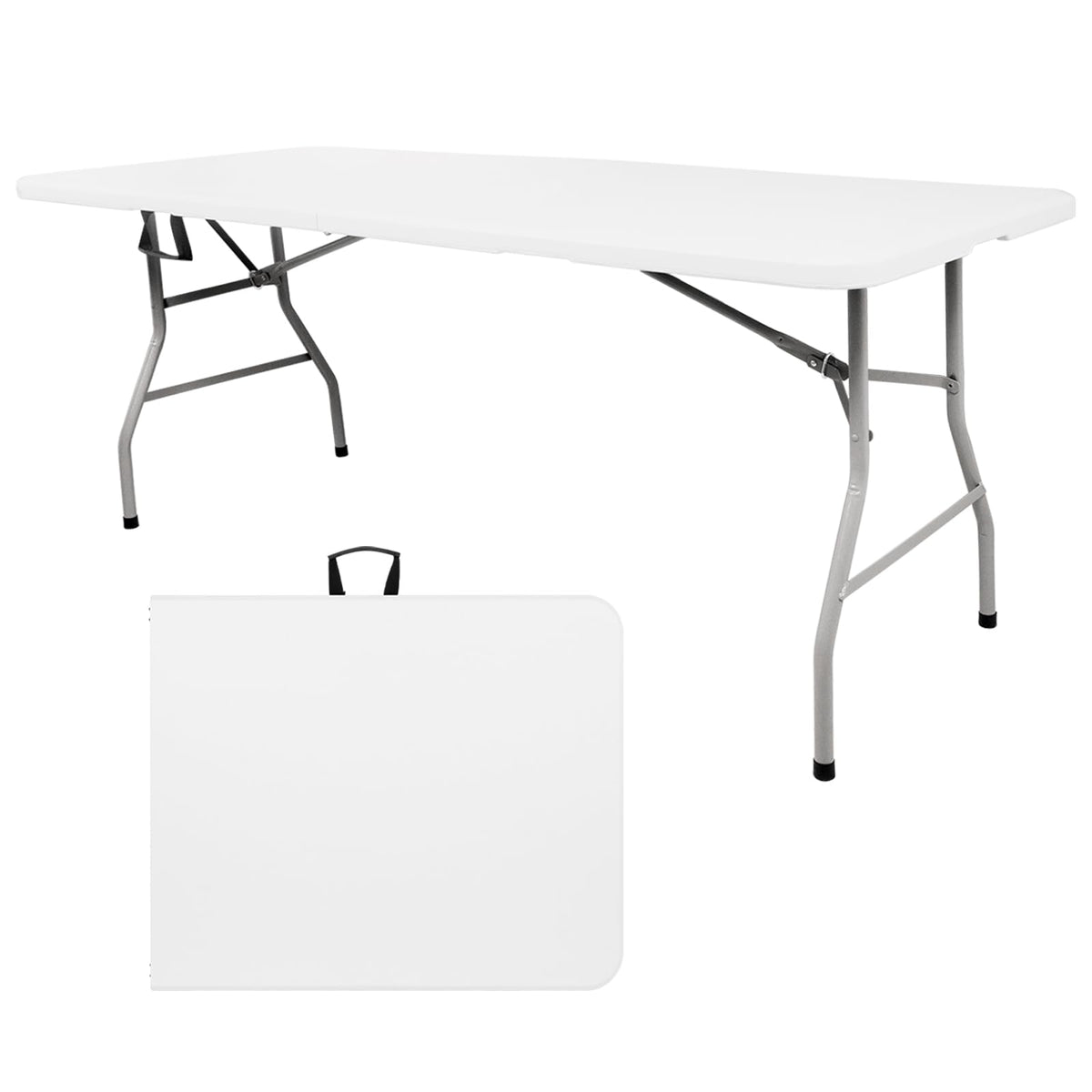 6FT Plastic Folding Table with Lock and Handle H540