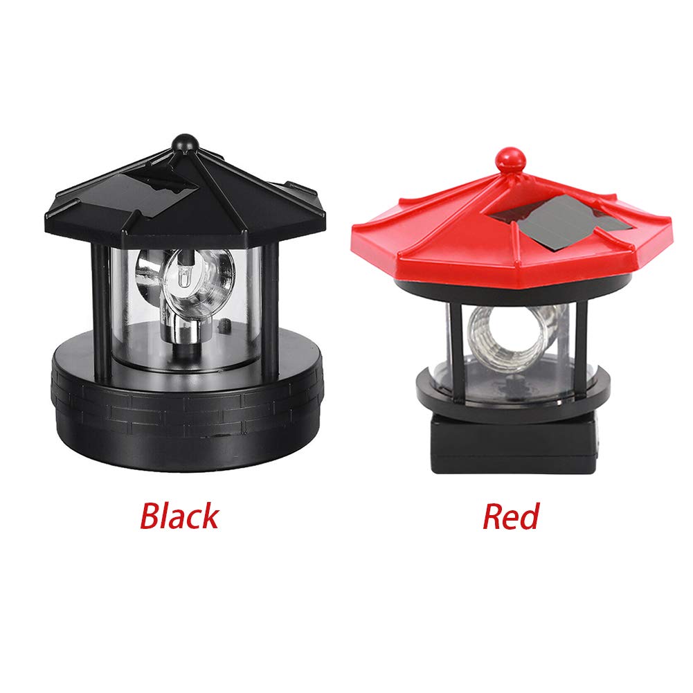 Solar Lighthouse LED Rotating Garden Light with 2 Solar Panels Y605724