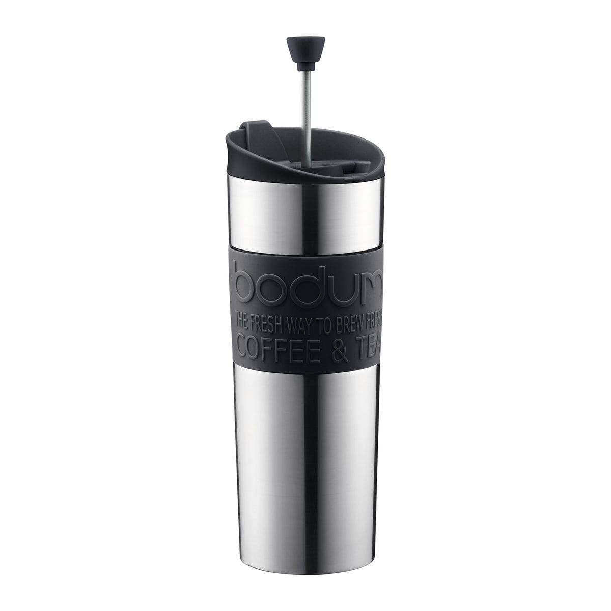 Vacuum Insulated Stainless Steel Portable Coffee Maker and Tea Press, 15oz, Black U523901