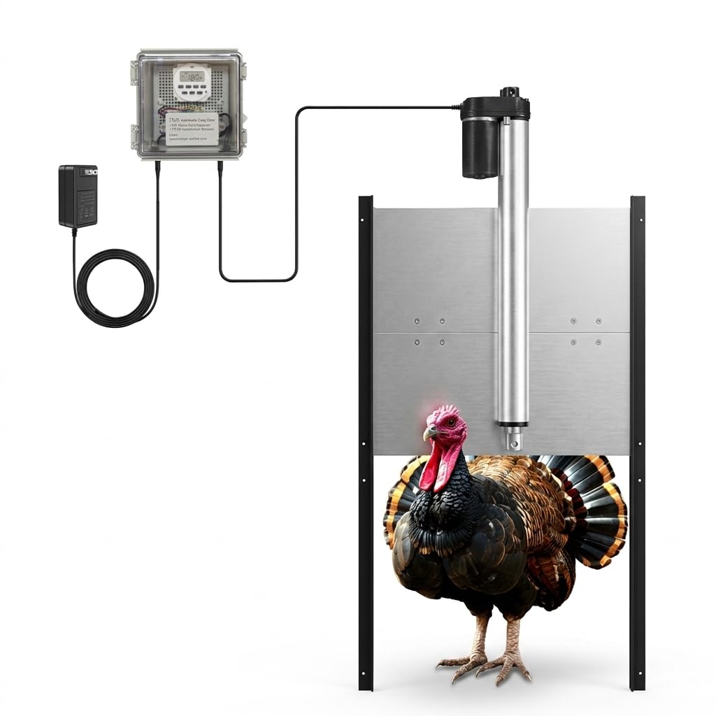 Automatic Turkey Coop Door 22 x 23 in Aluminum P8701