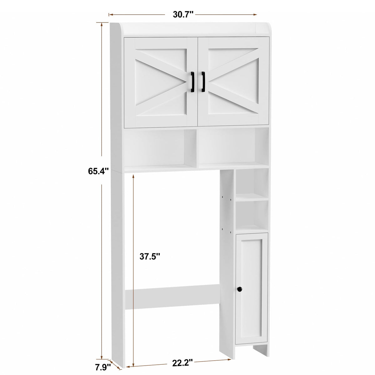 Wooden Over The Toilet Storage Cabinet with Barn Door V844963
