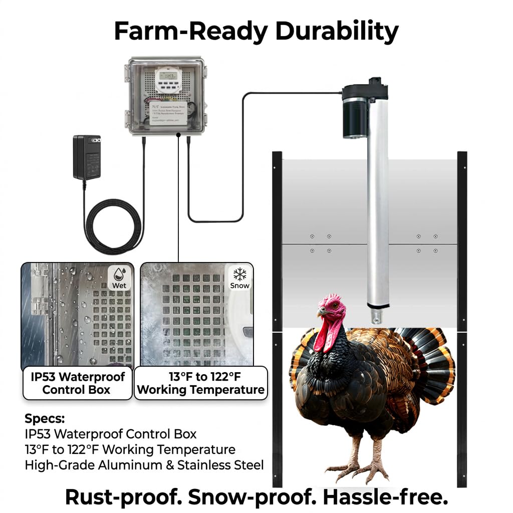 Automatic Turkey Coop Door 22 x 23 in Aluminum P8701