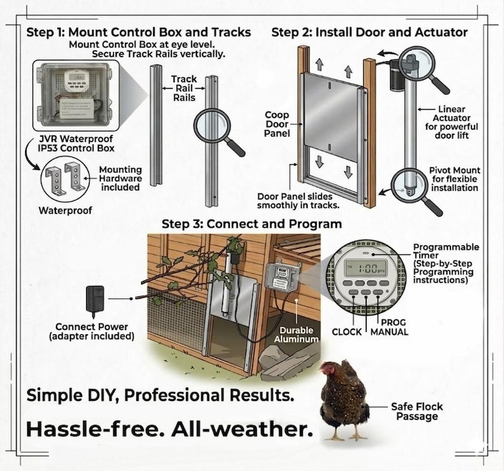 Automatic Turkey Coop Door 22 x 23 in Aluminum P8701
