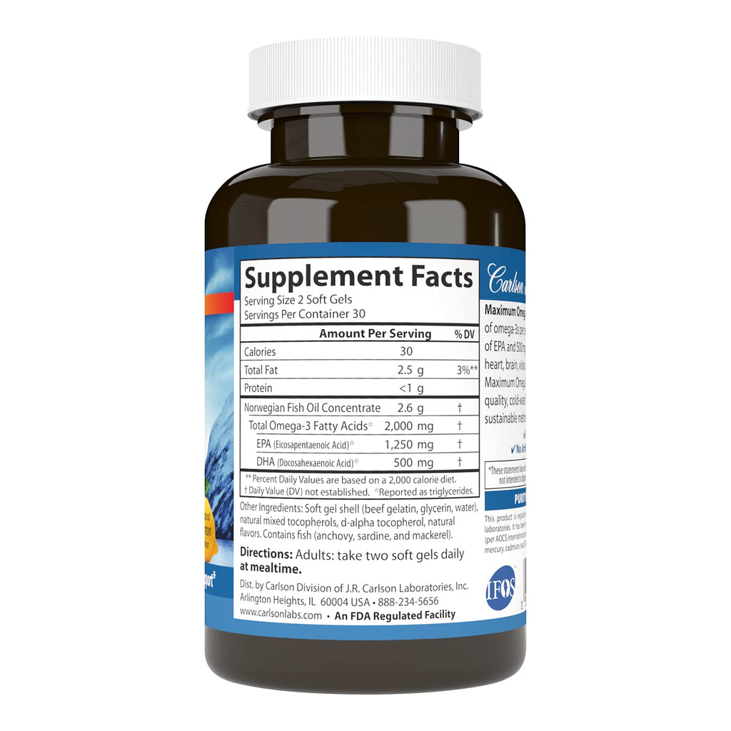 Omega 2000 mg Lemon 60 Softgels T386443