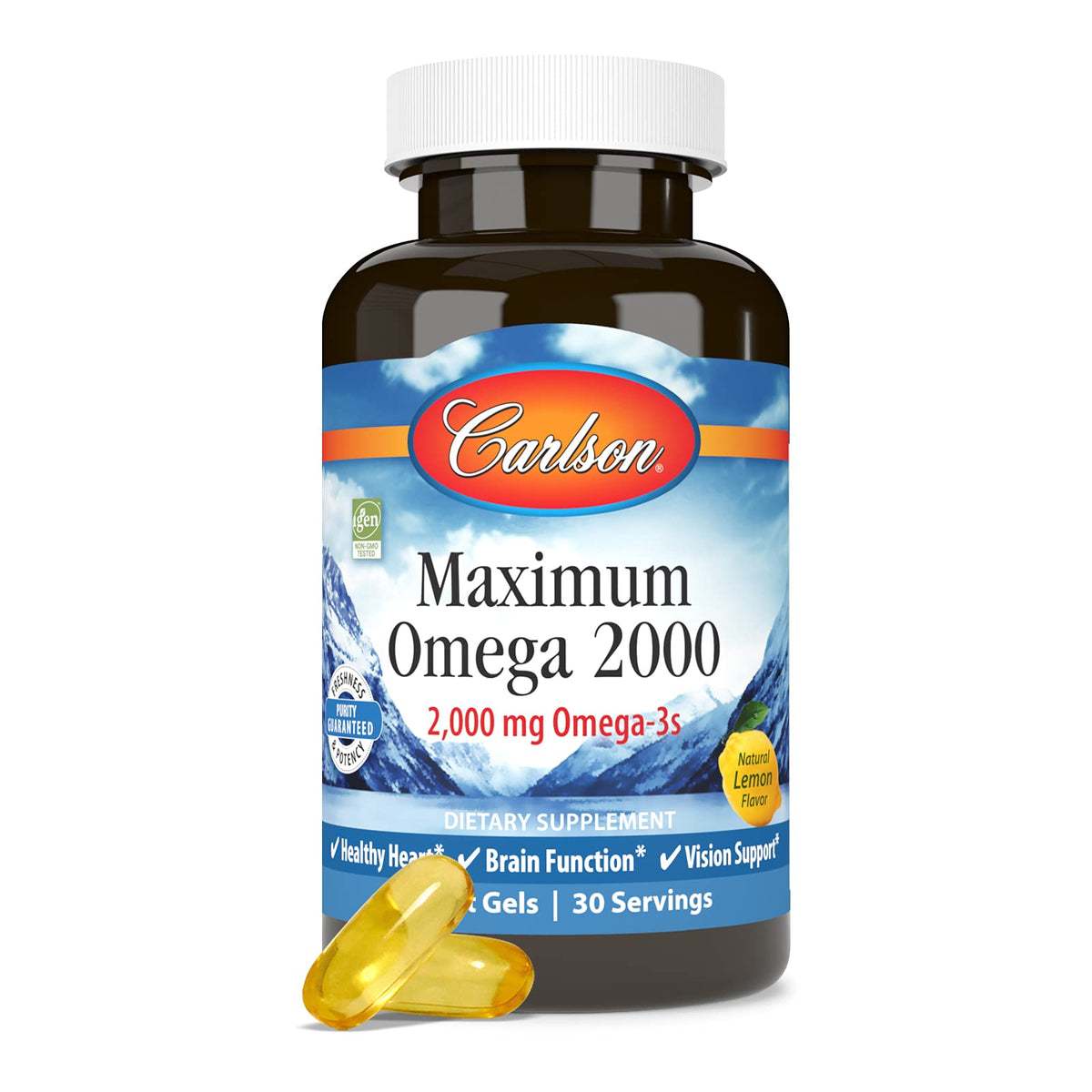 Omega 2000 mg Lemon 60 Softgels T386443