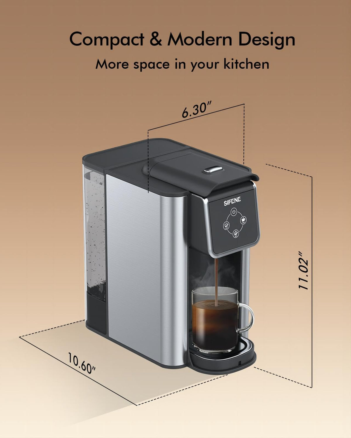 Single Serve Coffee Maker, 3-in-1, 6-12oz, Black L635