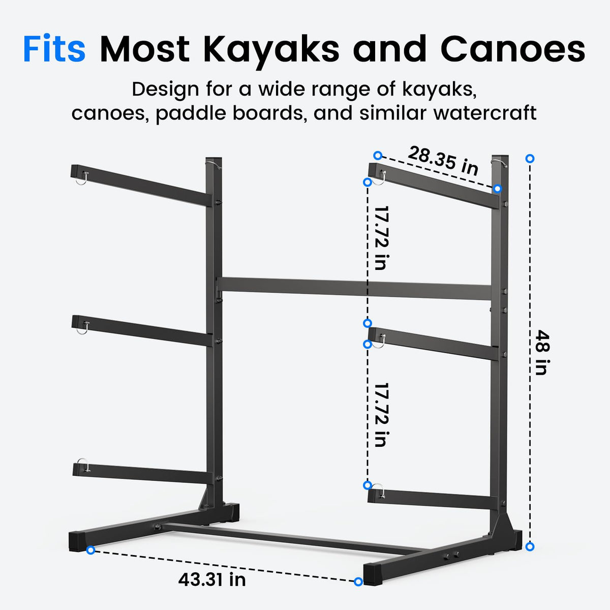 Kayak Storage Rack, Freestanding Steel Stand I504626