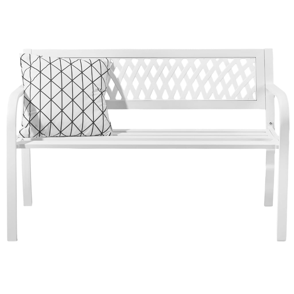 White 2-Person Outdoor Bench P7671