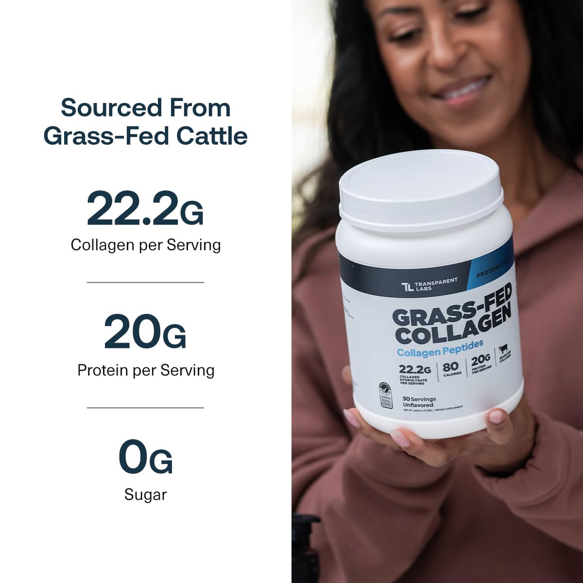 Grass-Fed Collagen Peptides, 30 Servings, Unflavored K522