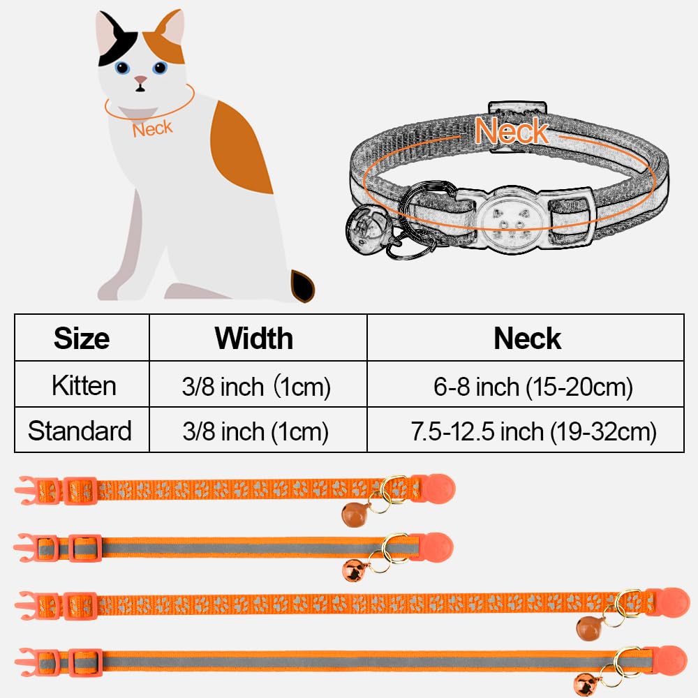 2 Pack Reflective Breakaway Cat Collar with Bell S457
