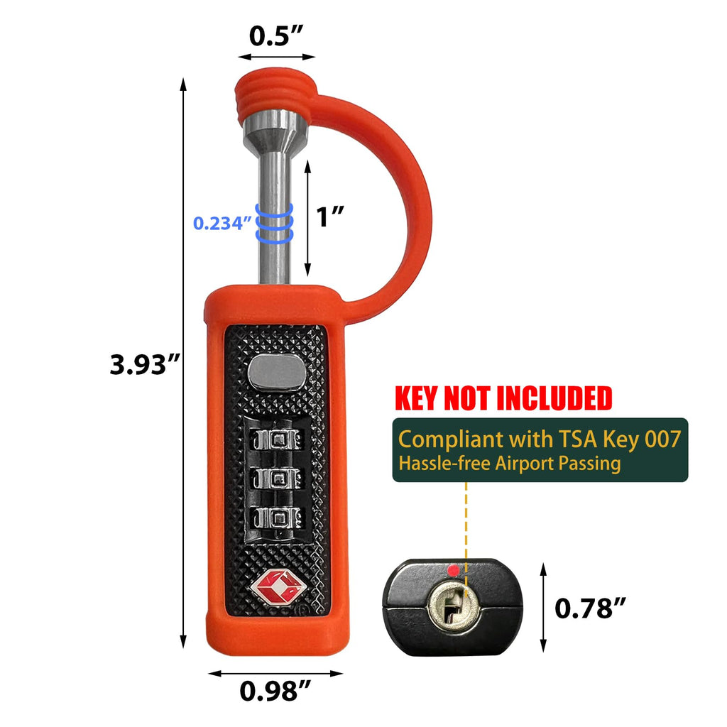 Orange 4-Pack 3-Dial Combo Lock B381513