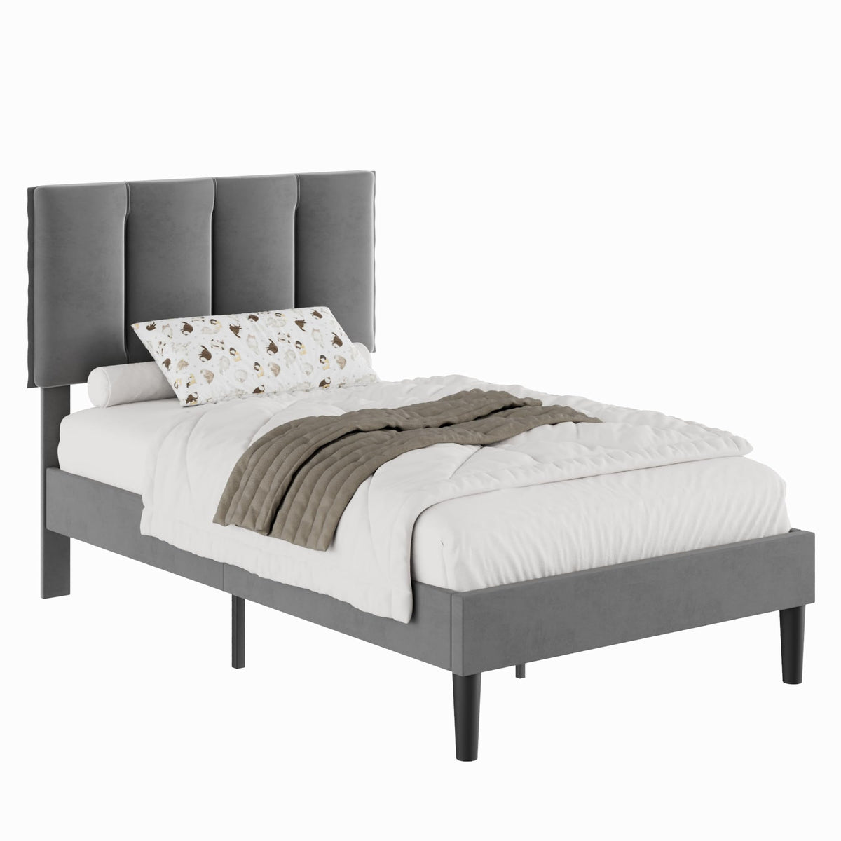 Twin Size Upholstered Bed Frame A152