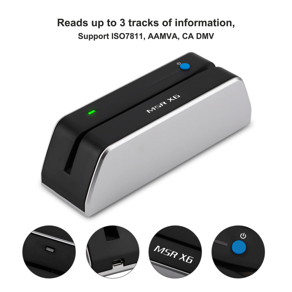 Bluetooth VIP Card Swiper Reader Writer Encoder Hico 3 Tracks Q7842