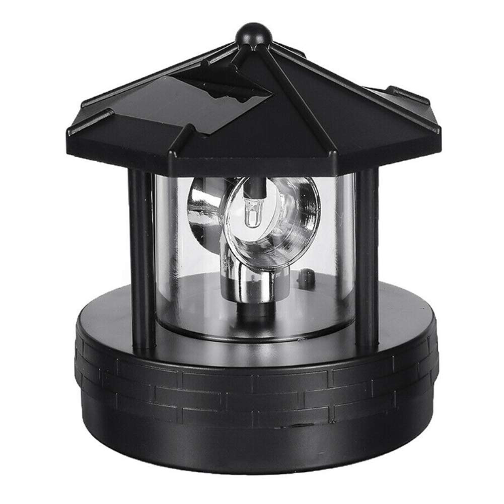 Solar Lighthouse LED Rotating Garden Light with 2 Solar Panels Y605724