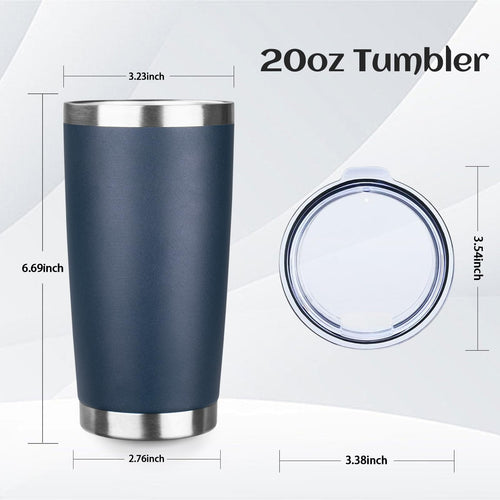20oz Stainless Steel Travel Coffee Tumbler Navy Blue K22368