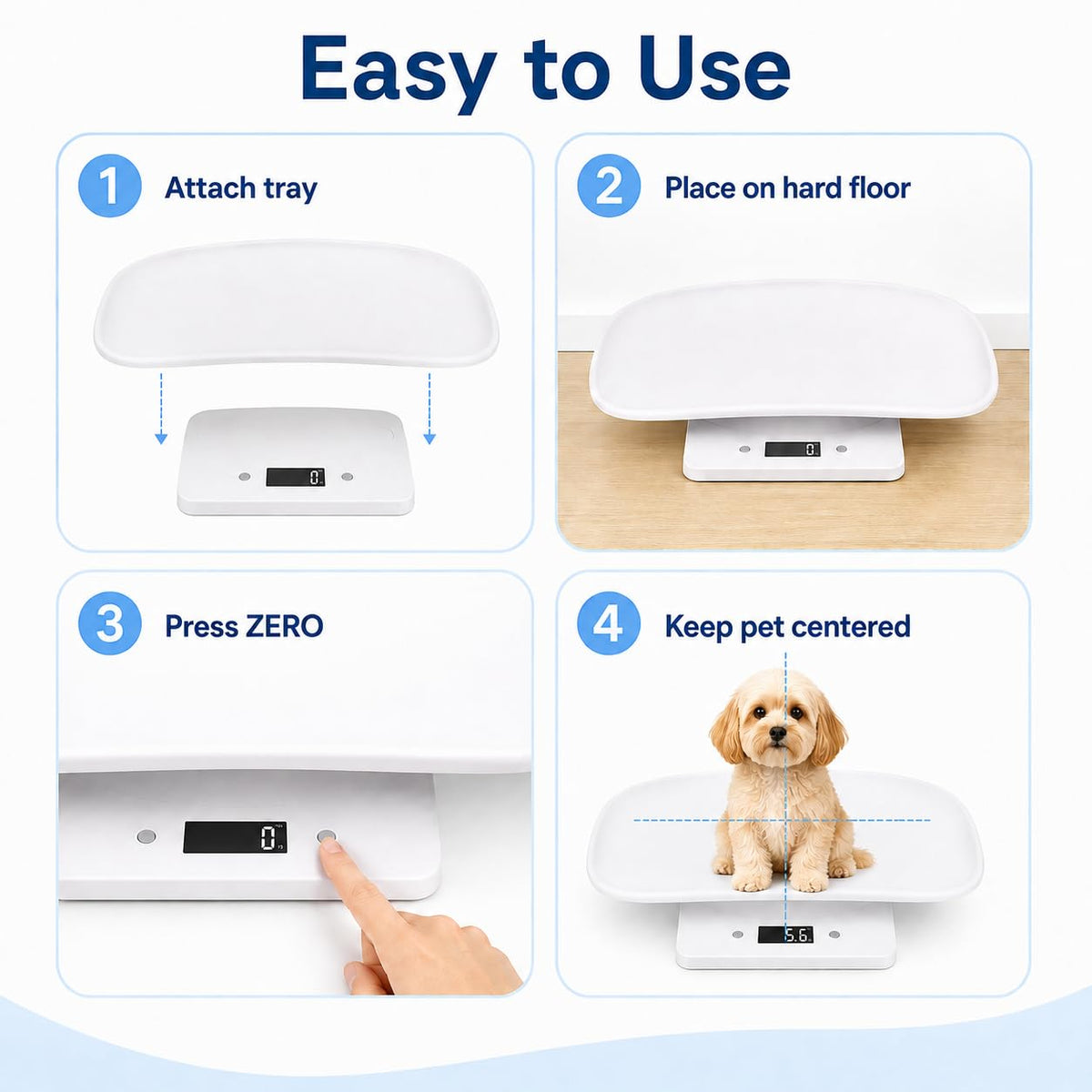 Digital Pet Scale with 1g Resolution and Tape Measure G133933