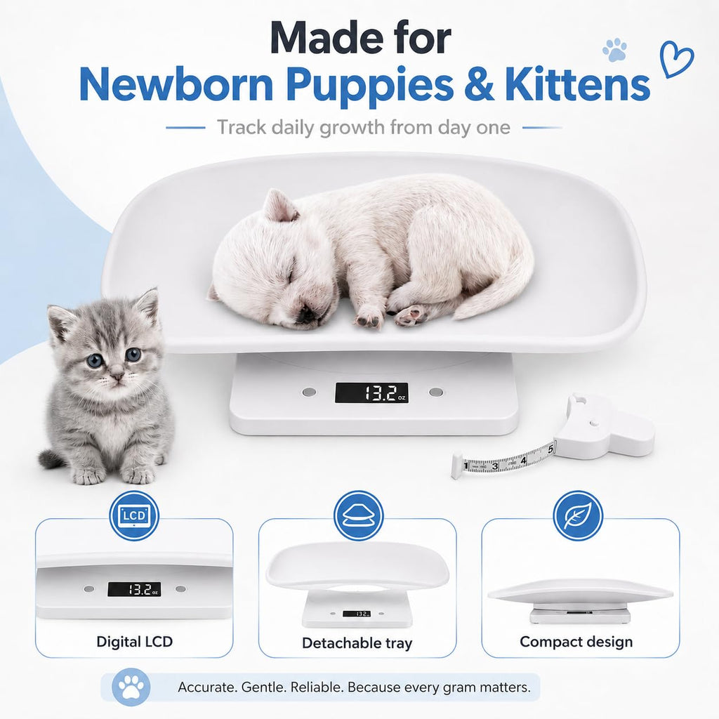 Digital Pet Scale with 1g Resolution and Tape Measure G133933