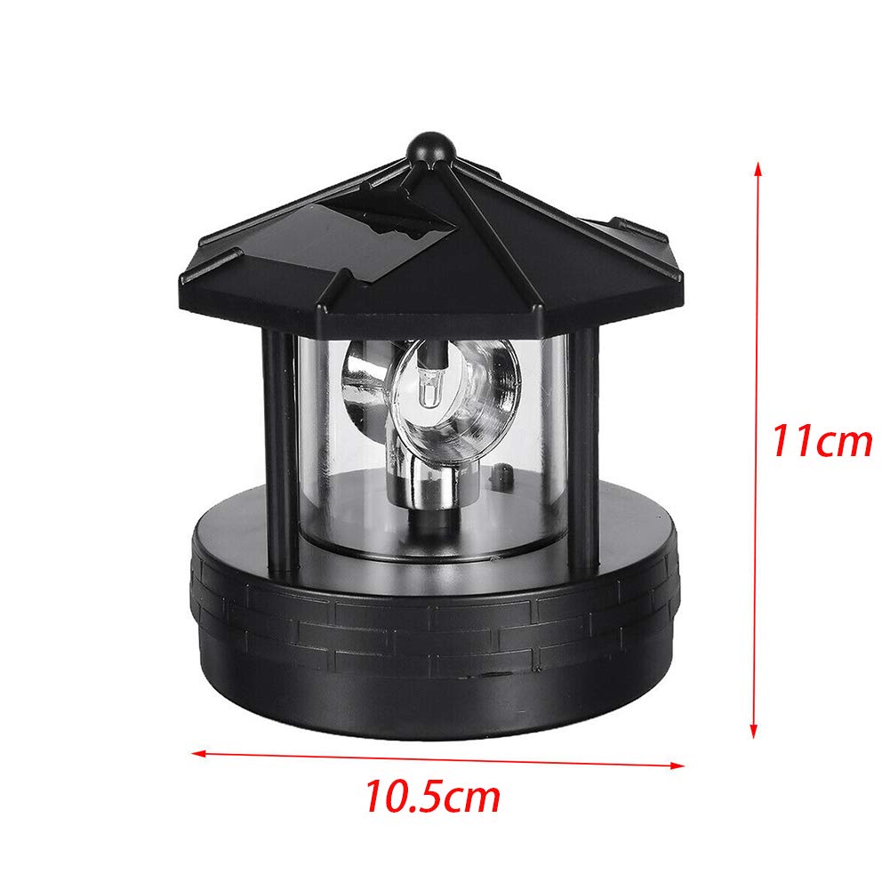 Solar Lighthouse LED Rotating Garden Light with 2 Solar Panels Y605724