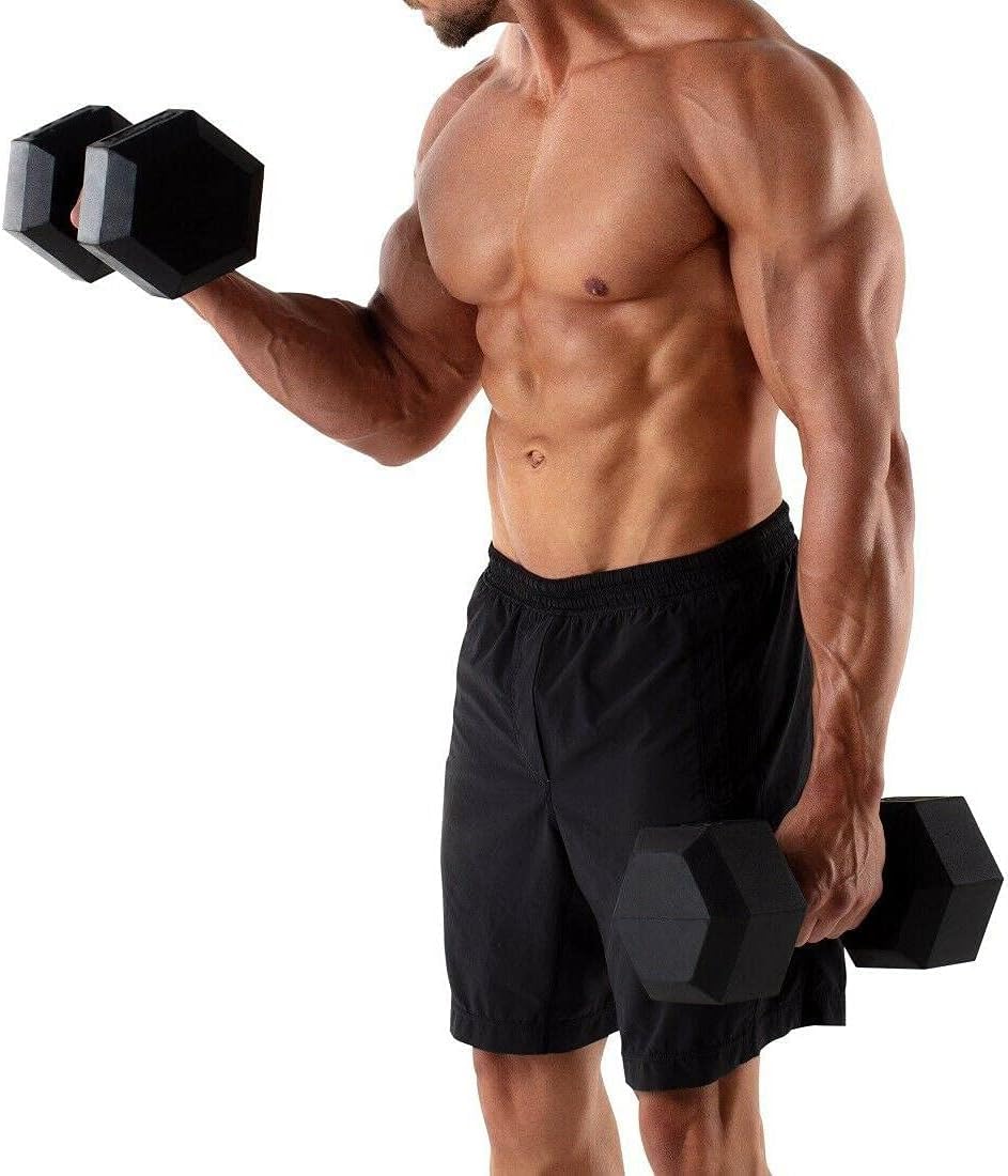 Rubber Coated Cast Iron Hex Dumbbells Y709