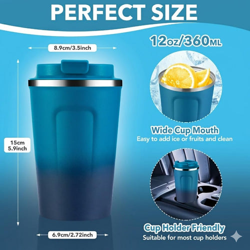 12 oz Insulated Stainless Steel Travel Coffee Mug 2 Pack G624137
