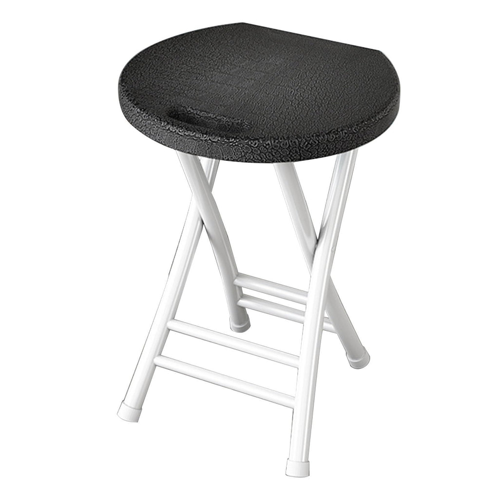 18 Inch Folding Stool with Handles, Plastic Seat, Metal Frame, 110 lbs Capacity R311