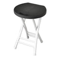 18 Inch Folding Stool with Handles, Plastic Seat, Metal Frame, 110 lbs Capacity R311