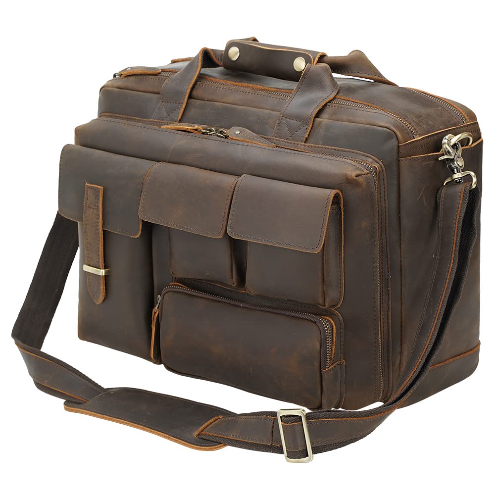 Leather 17.3" Laptop Briefcase I416