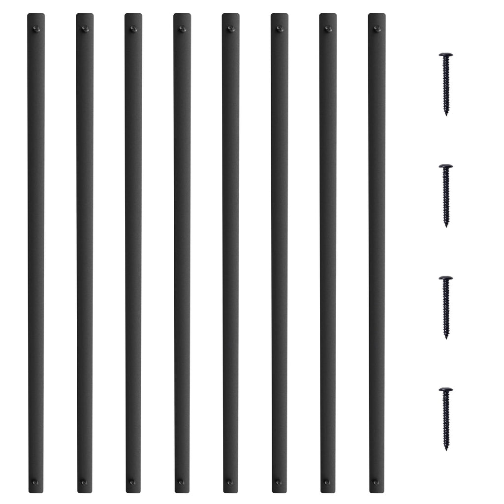 29.5"x1" Flat Aluminum Alloy 51 Pack Satin Black Metal Balusters K654