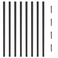 29.5"x1" Flat Aluminum Alloy 51 Pack Satin Black Metal Balusters K654