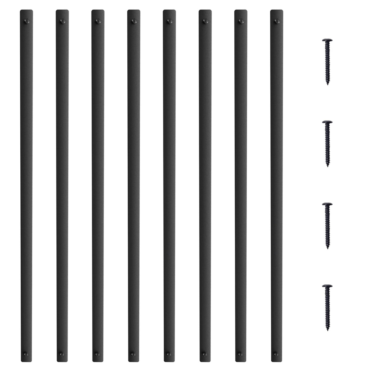 29.5"x1" Flat Aluminum Alloy 51 Pack Satin Black Metal Balusters K654