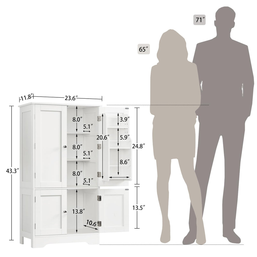 43”H Pantry Cabinet with 4 Doors D552402