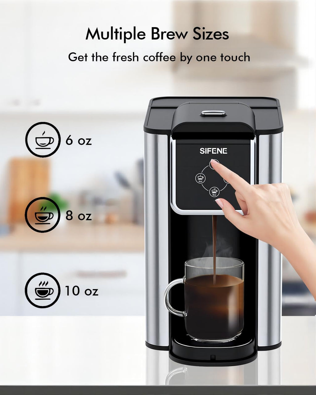 Single Serve Coffee Maker, 3-in-1, 6-12oz, Black L635