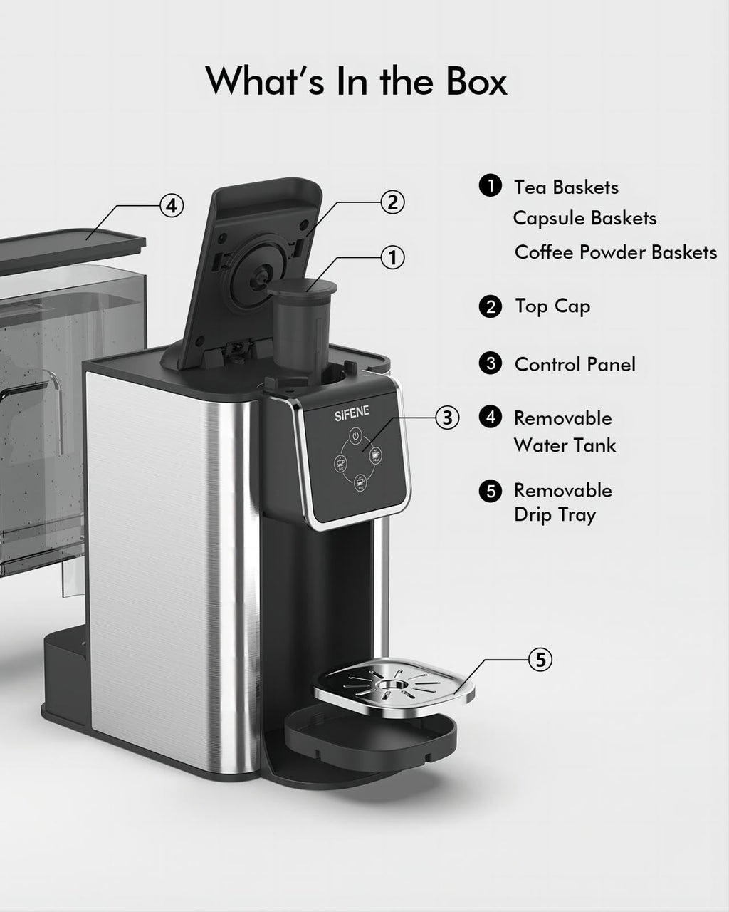Single Serve Coffee Maker, 3-in-1, 6-12oz, Black L635