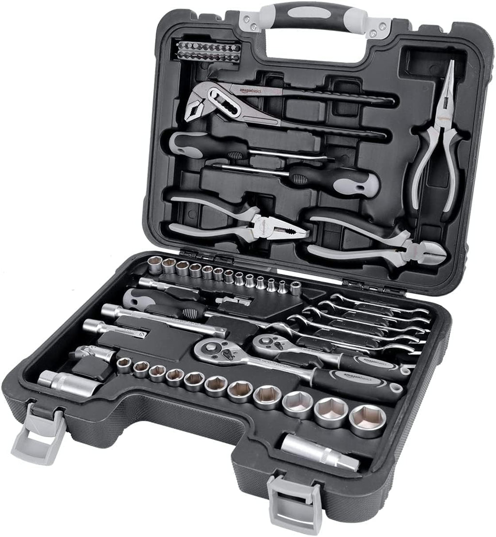 65-Piece Household Hand Tool Kit Set with Storage Case A2173