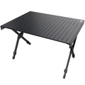 Folding Camping Table Adjustable Height Lightweight Aluminum Black R38578