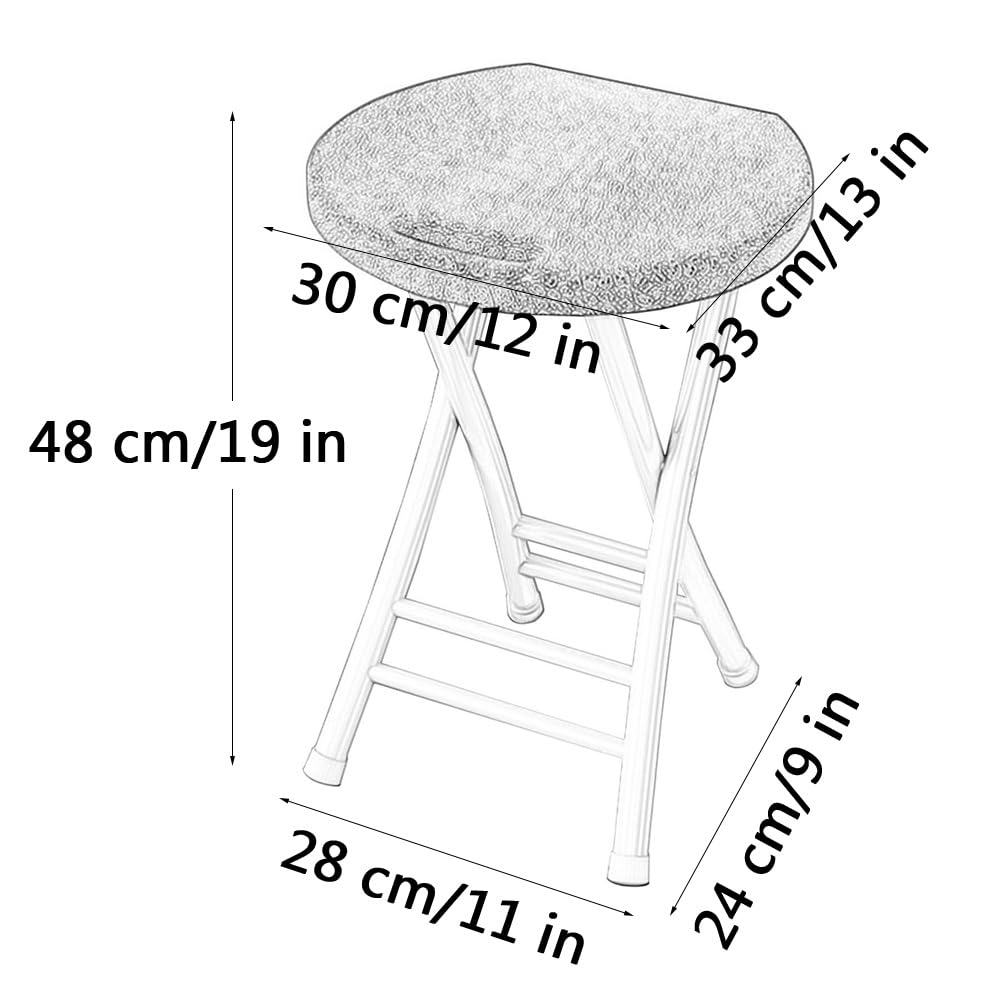 18 Inch Folding Stool with Handles, Plastic Seat, Metal Frame, 110 lbs Capacity R311