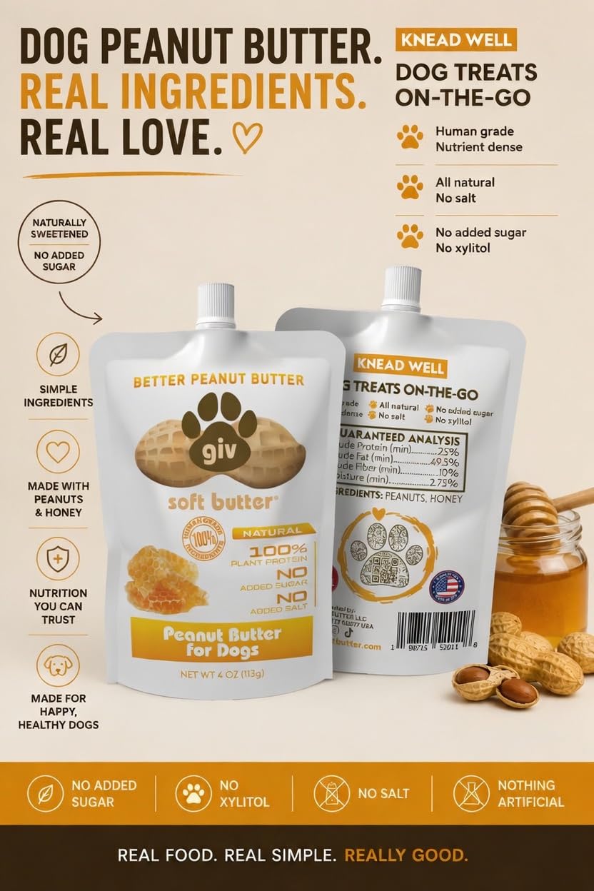 All Natural Peanut Butter 12oz Jar, 4oz Pouch & Lick Mat X22484