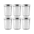 16 oz Wide Mouth Glass Mason Jars, 6 Pack with Airtight Lids V966227
