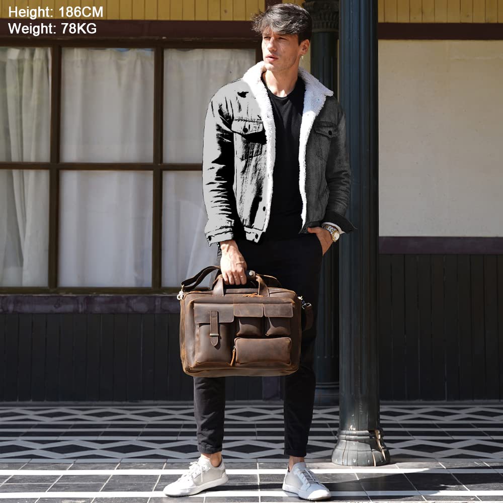 Leather 17.3" Laptop Briefcase I416