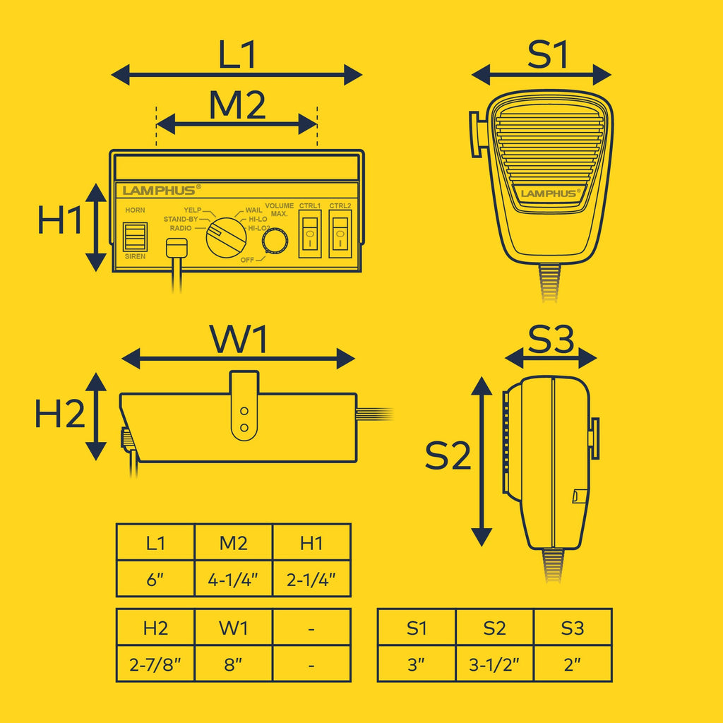 100W Police Siren Emergency PA System Kit O2425