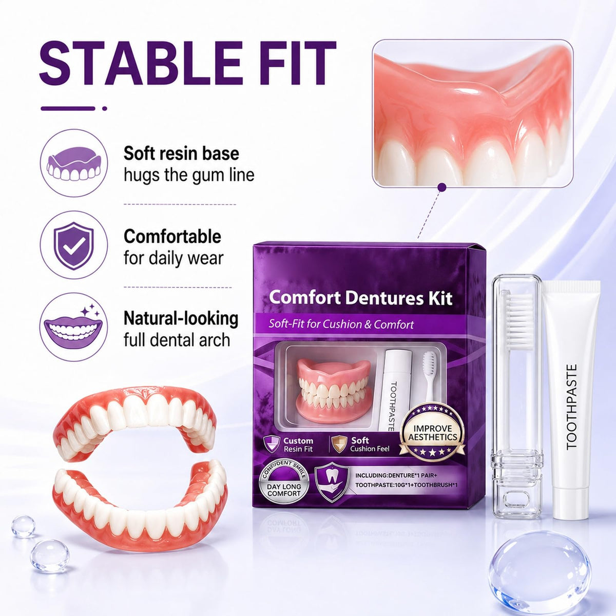 Heat Moldable Silicone Denture Kit V622