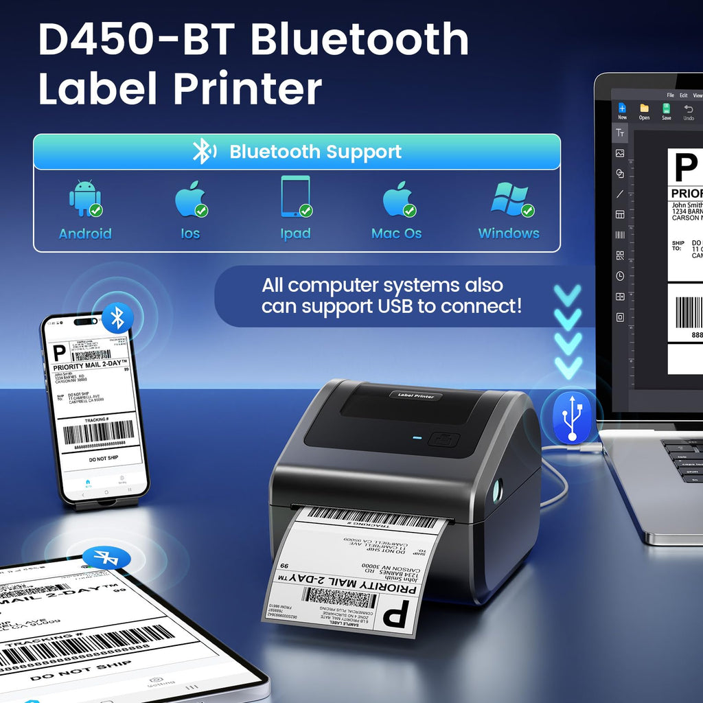 Bluetooth Shipping Label Printer B24820