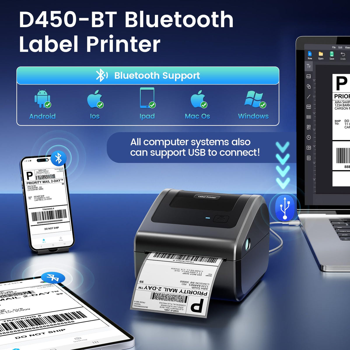Bluetooth Shipping Label Printer B24820