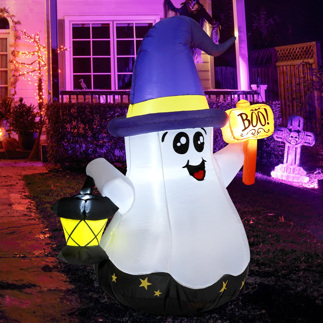 5 FT Halloween Inflatables Ghost with Built-in LEDs P2096